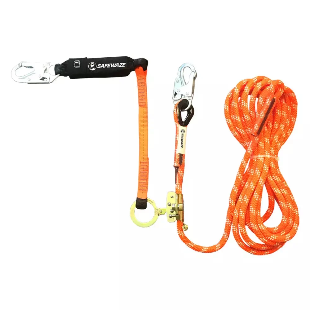 V-Line 60' Kernmantle Vertical Lifeline Assembly: Snap Hook, Rope Grab, EA Lanyard