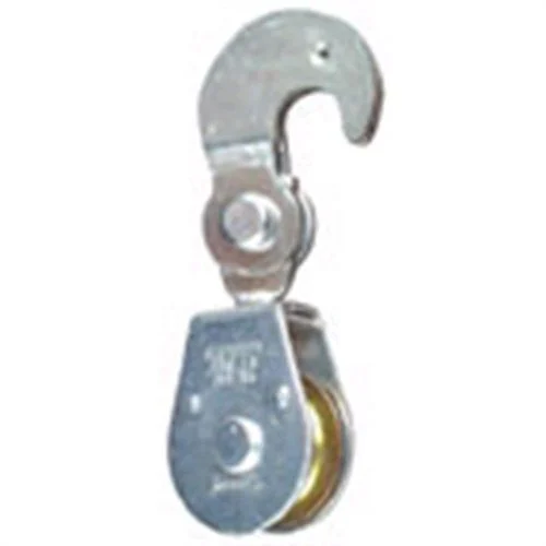 1-1/2" Zinc Plated Single Pulley with Swivel Hook