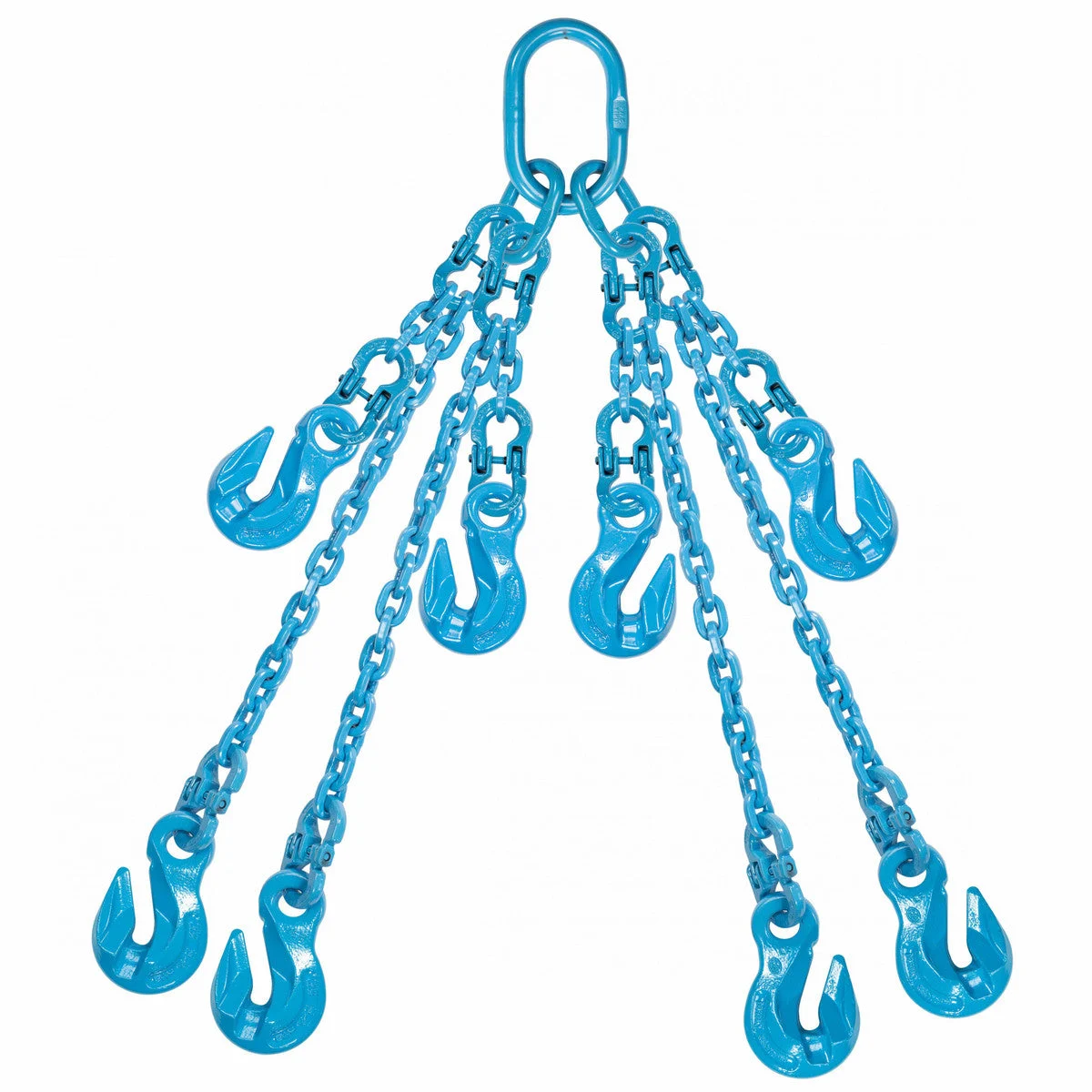 1/2" x 10' PewagAdjustable 4 Leg Chain Sling w/ Grab Hooks - Grade 120