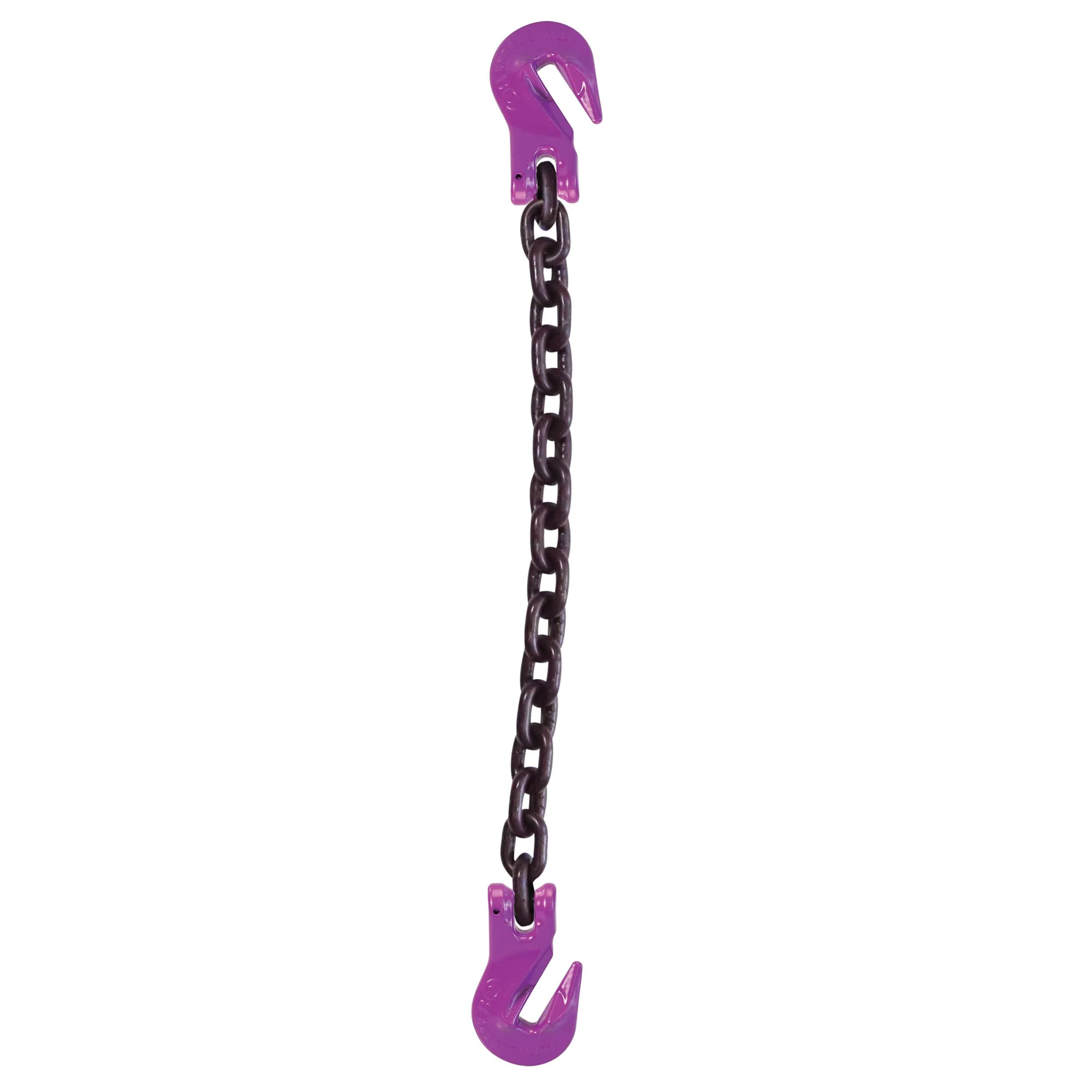 1/2" x 14' Single Leg Chain Sling w/ Grab & Grab Hooks - Grade 100