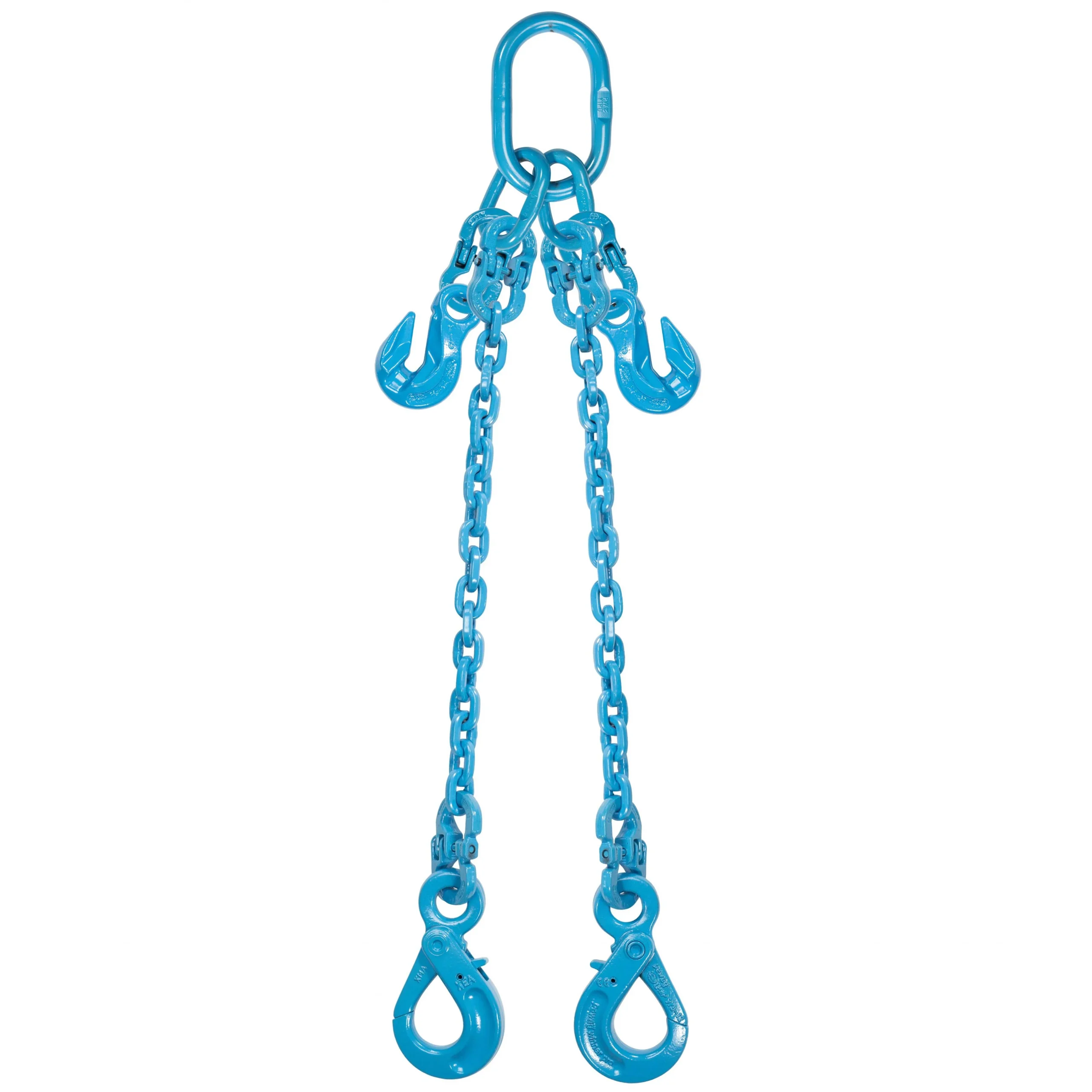 1/2" x 15' PewagAdjustable 2 Leg Chain Sling w/ Self-Locking Hooks - Grade 120