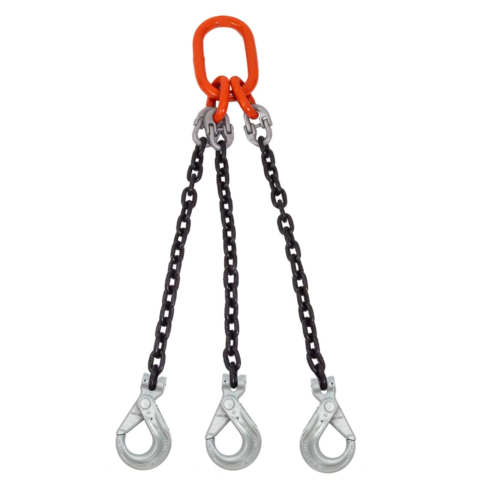 1/2" x 18' Domestic 3 Leg Chain Sling with Crosby Self-Locking Hooks - Grade 100