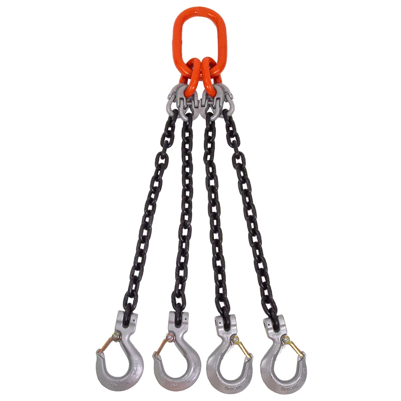1/2" x 18' Domestic 4 Leg Chain Sling with Crosby Sling Hooks - Grade 100