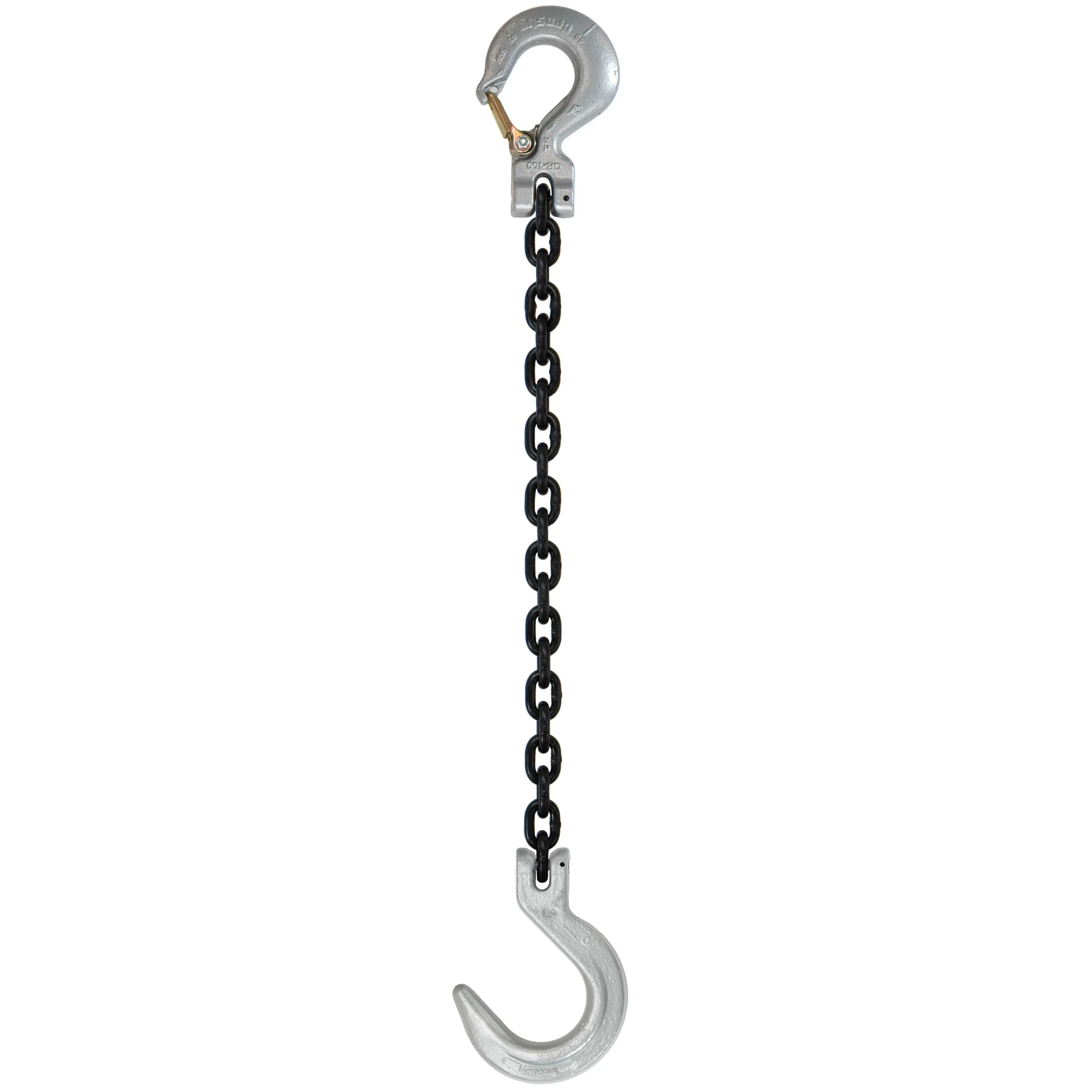 1/2" x 18' Domestic Single Leg Chain Sling with Crosby Sling & Foundry Hooks - Grade 100