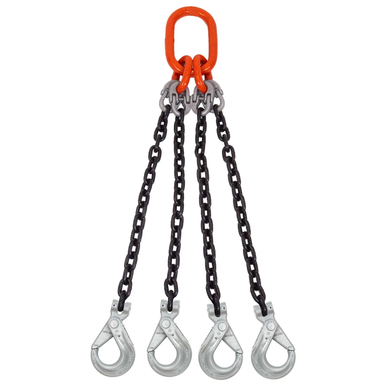 1/2" x 20' Domestic 4 Leg Chain Sling with Crosby Self-Locking Hooks - Grade 100
