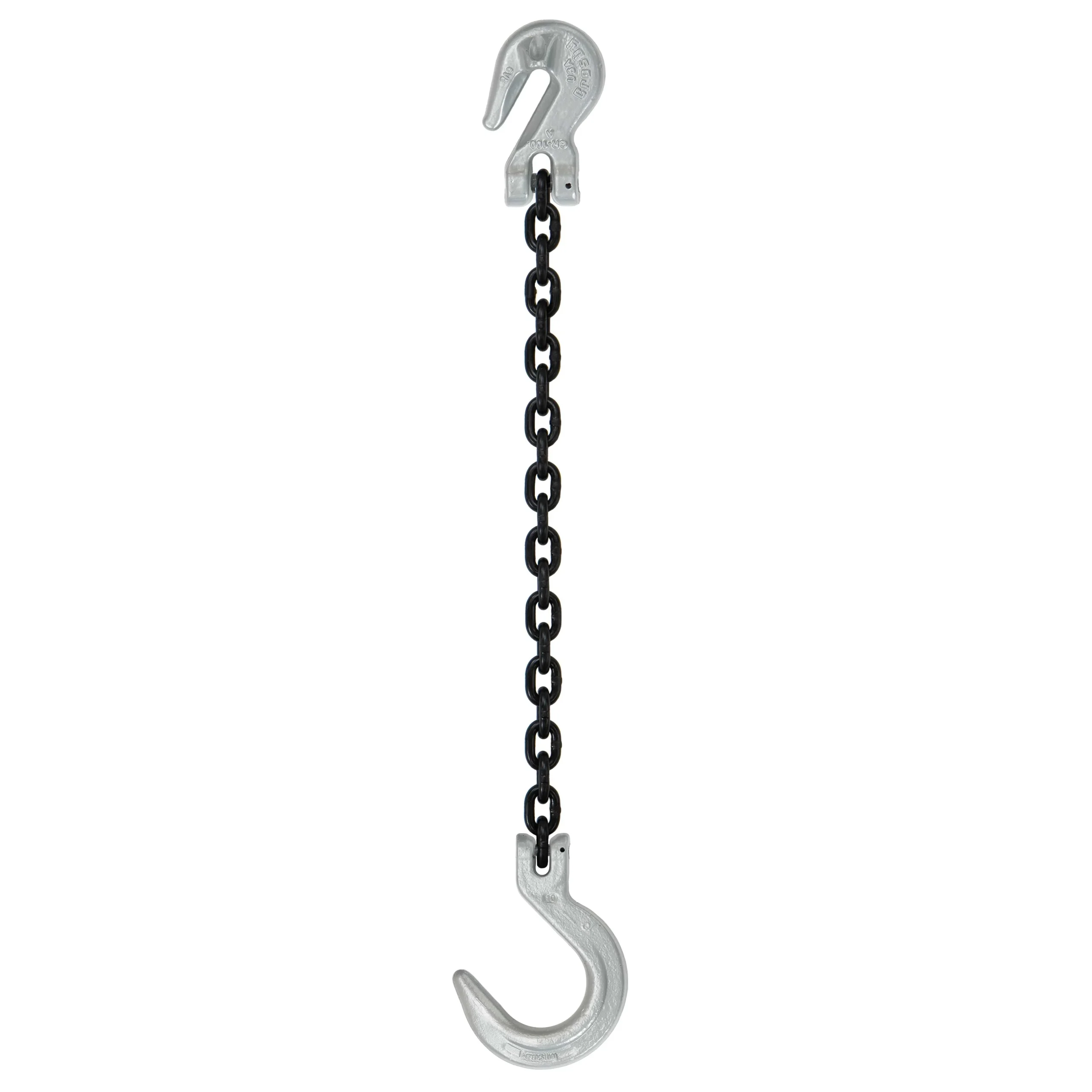 1/2" x 20' Domestic Single Leg Chain Sling with Crosby Grab & Foundry Hooks - Grade 100