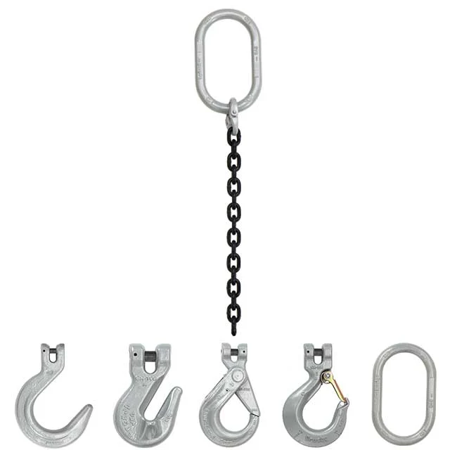 1/2" x 3' Domestic Single Leg Chain Sling with Crosby Self-Locking Hook - Grade 100