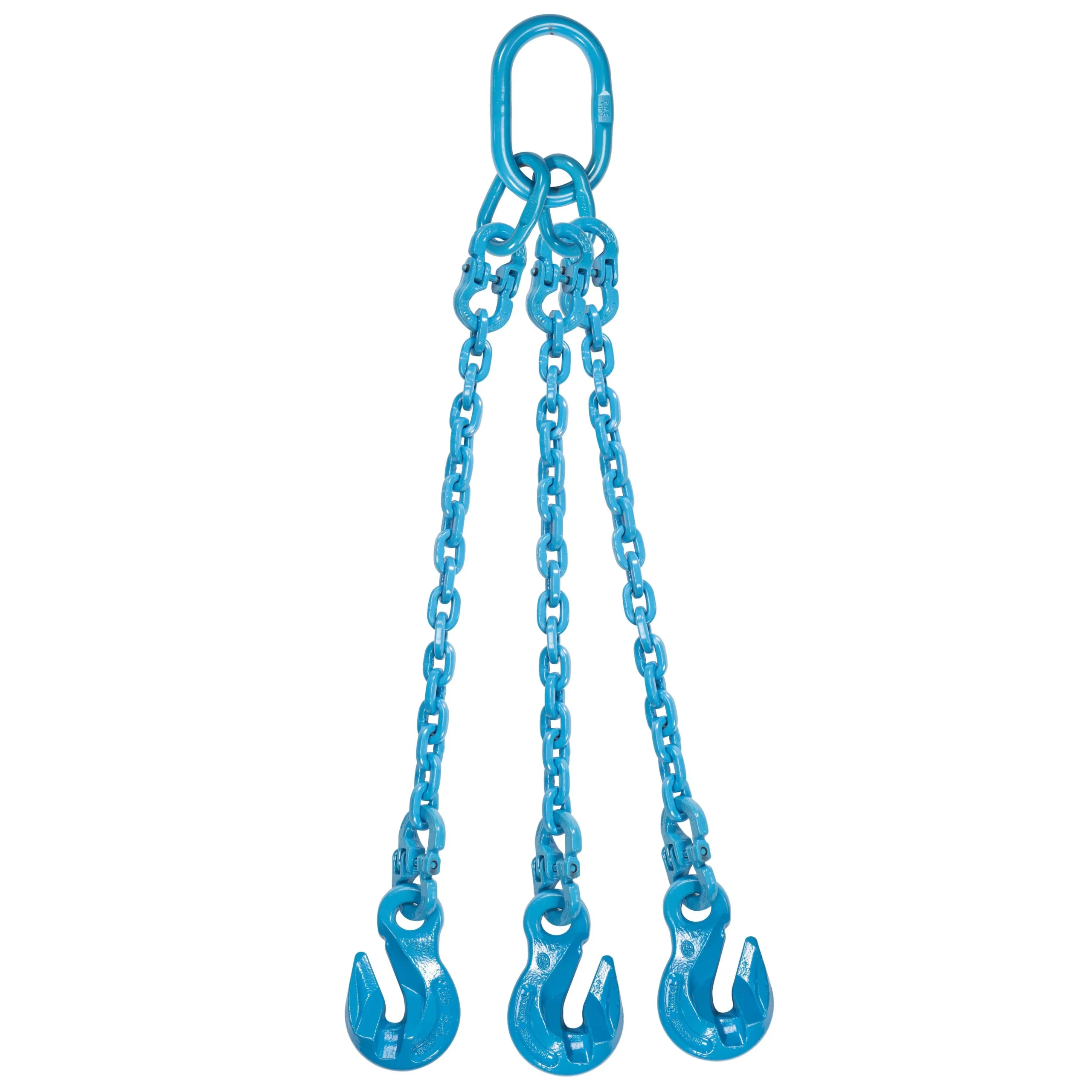 1/2" x 4' Pewag 3 Leg Chain Sling w/ Grab Hooks - Grade 120