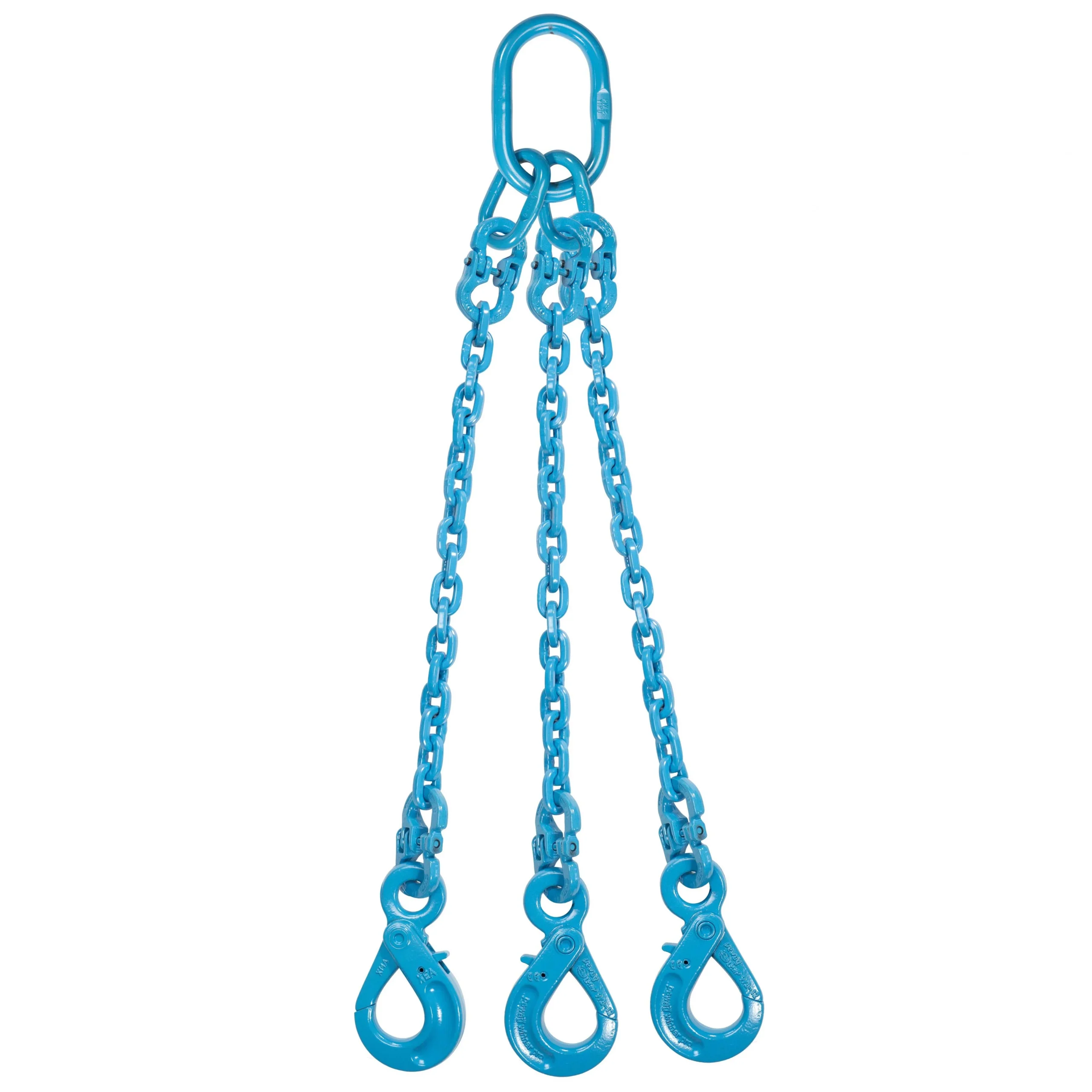 1/2" x 4' Pewag 3 Leg Chain Sling w/ Self-Locking Hooks - Grade 120