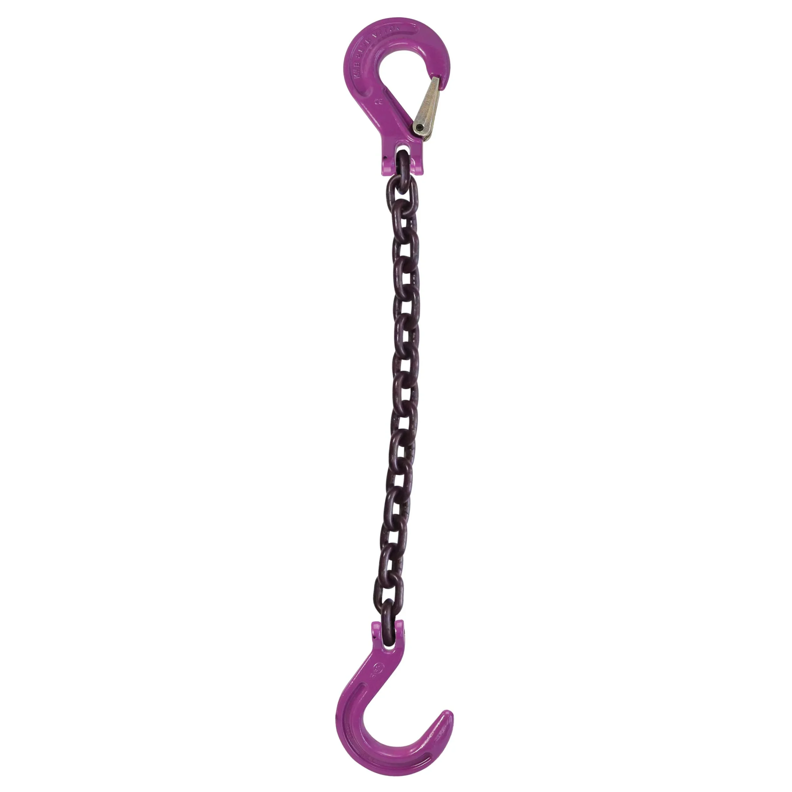 1/2" x 4' Single Leg Chain Sling w/ Sling & Foundry Hooks - Grade 100