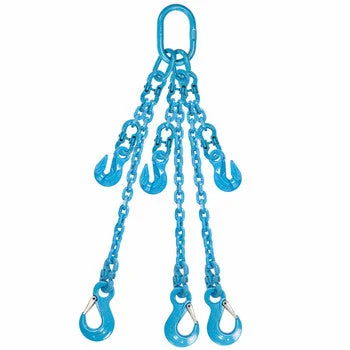 1/2" x 5' PewagAdjustable 3 Leg Chain Sling w/ Sling Hooks - Grade 120