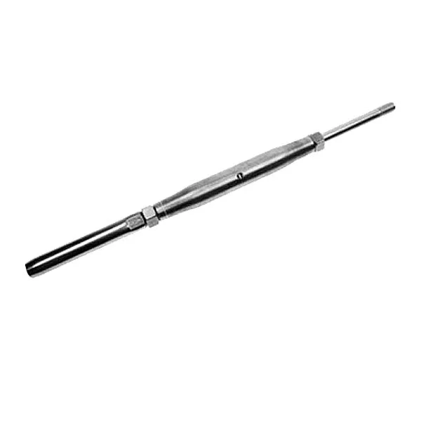 1/2" x 6" Threaded Rod/Swage Stud Stainless Steel Turnbuckle | 1/4" Cable