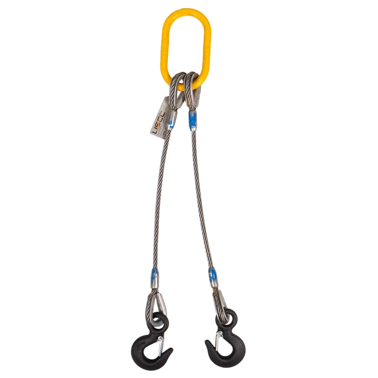 1/4" x 16' 2-Leg Wire Rope Bridle Sling with Eye Hooks