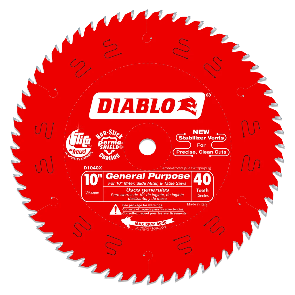 10 in. x 40 Tooth General Purpose Saw Blade - 10 Pack