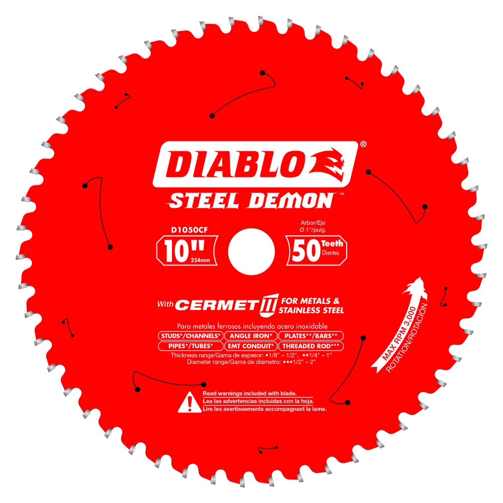 10 in. x 50 Tooth Cermet II Saw Blade for Metals and Stainless Steel - 5 pack
