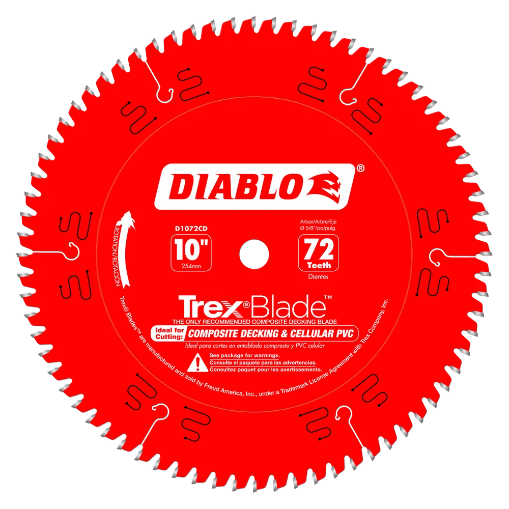 10 in. x 72 Tooth Composite Material/Plastics - 4 per Order