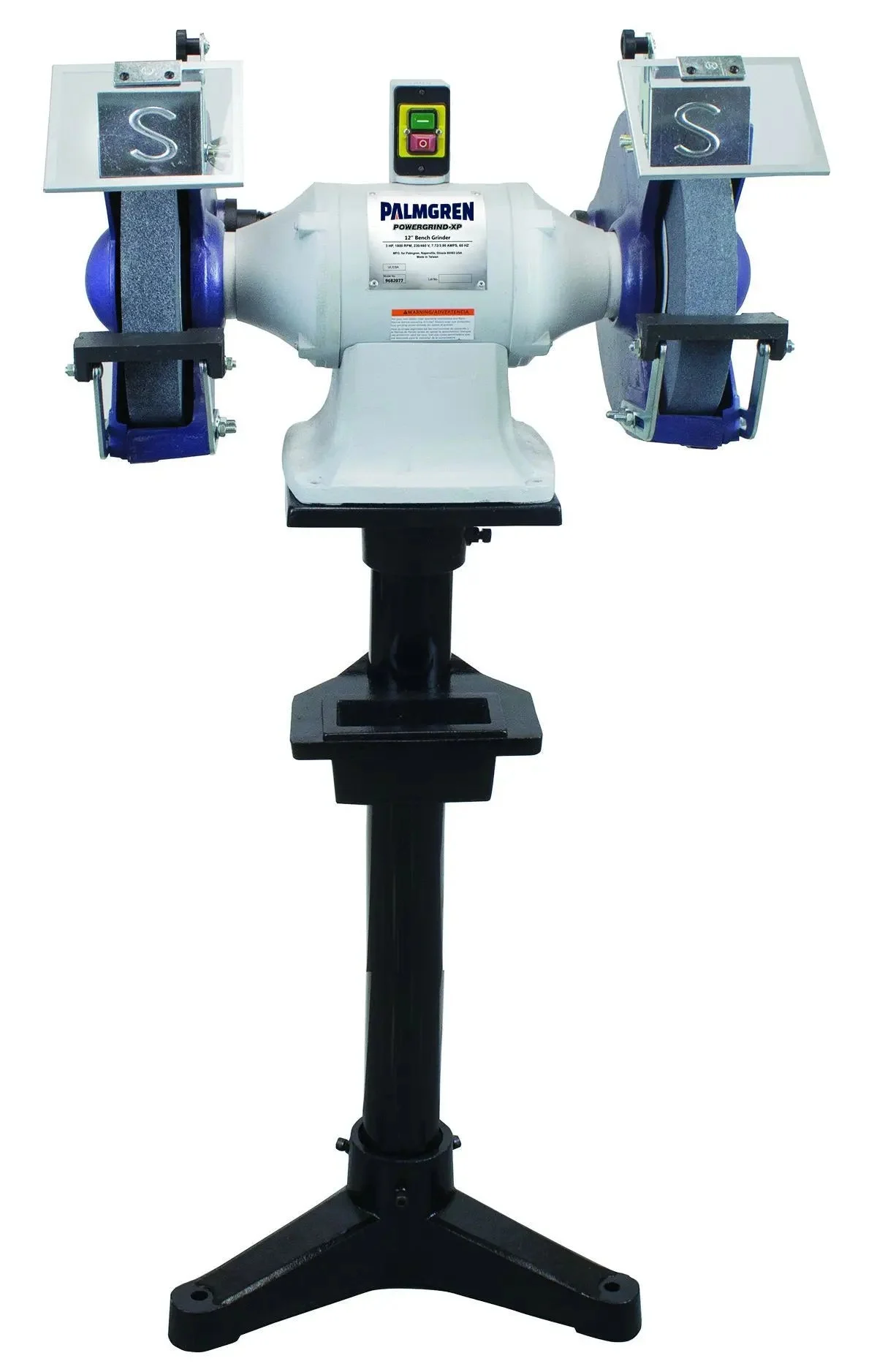 12" 3HP 220V, 3PH grinder w/pedestal stand & dust collection