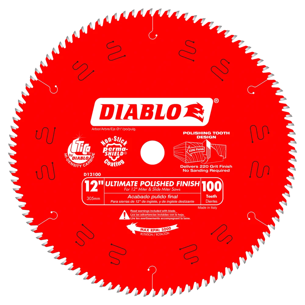 12 in. x 100 Tooth Ultimate Polished Finish Saw Blade - 4 per Order