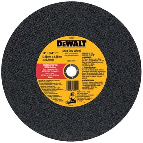 14" Metal Cutting Chop Saw Wheel Type 1 Dewalt