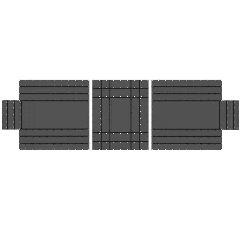 14 oz. 3 Pc. Lumber Tarp - Ends: 20' x 20' (6' Drop); Mid: 20' x 16' - Black