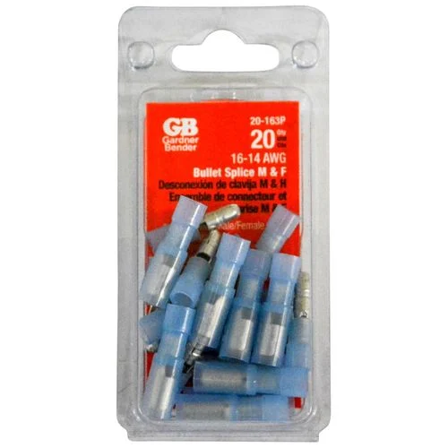 .156" Diameter Male and Female Bullet Connectors for 16-14 AWG (10 pairs)