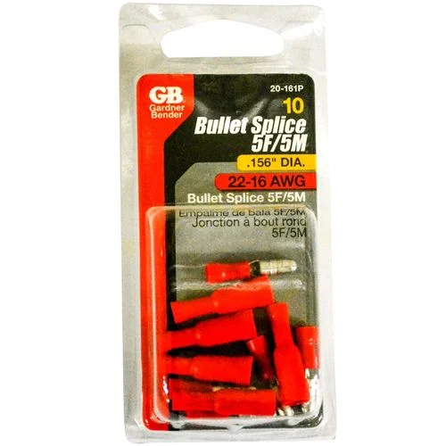 .156" Diameter Male and Female Bullet Connectors for 22-18 AWG (10 pairs)