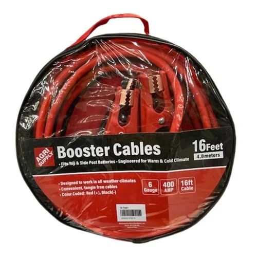 16' Booster Cables, 6 Gauge