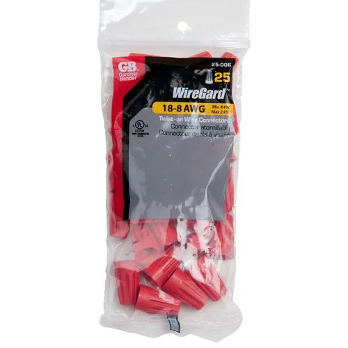 #18-#10 AWG Red WireGuard Twist-on Wire Connector (25 pack)