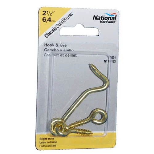 2.5" Brass Hook and Eye Latch