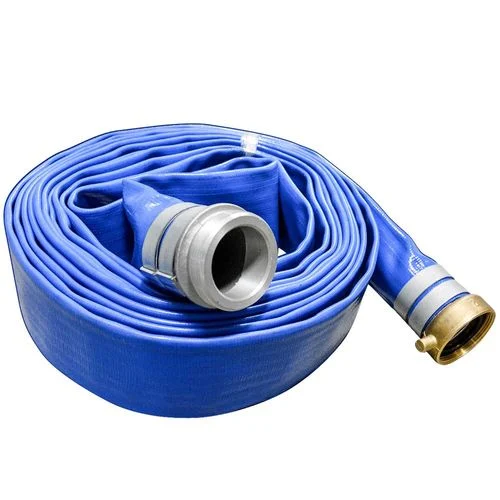 2" PVC Blue Pre-Coupled Lay Flat Discharge Hose 25'