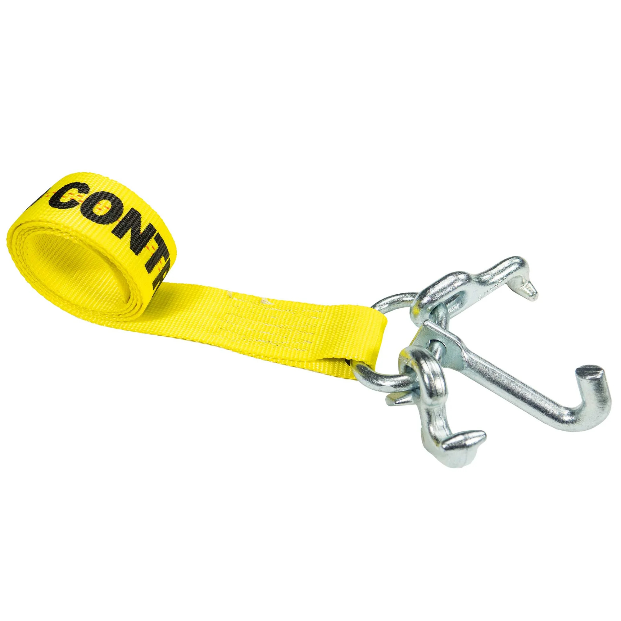 2" x 10' Replacement Tow Strap with RTJ Cluster Hooks | Yellow