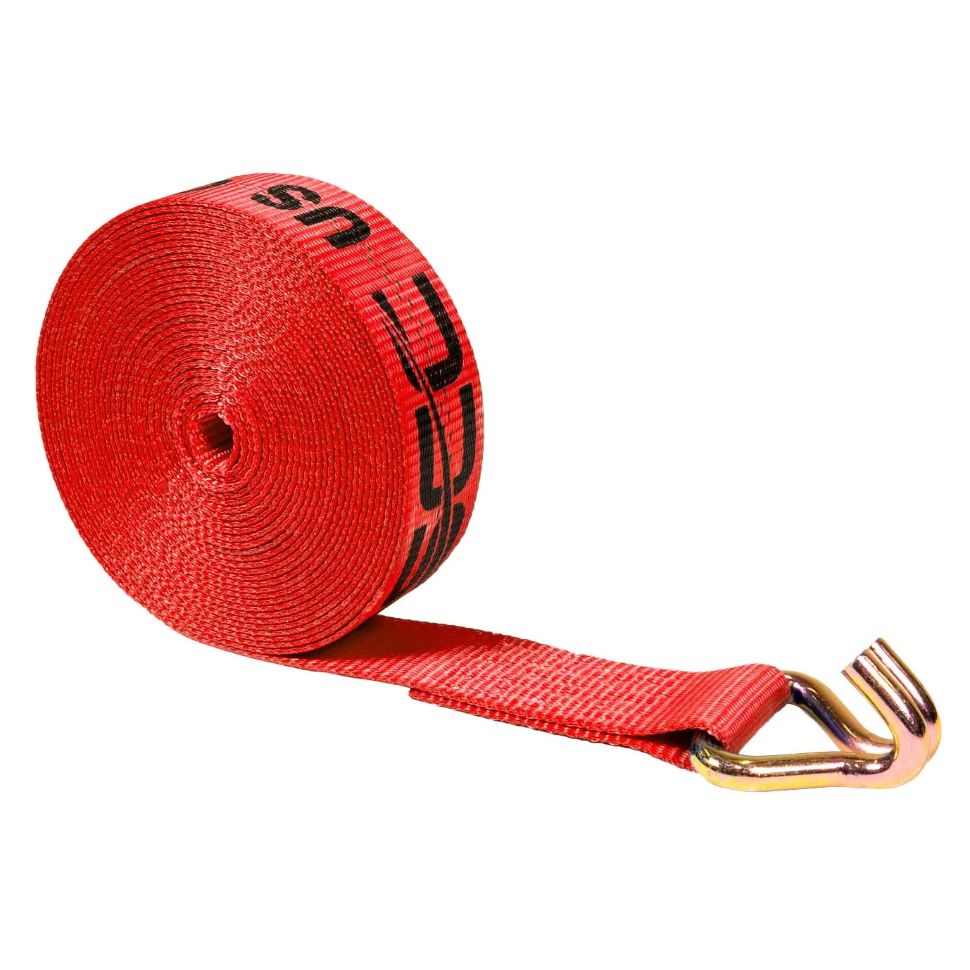 2" x 30' Winch Strap with Wire Hook | Red