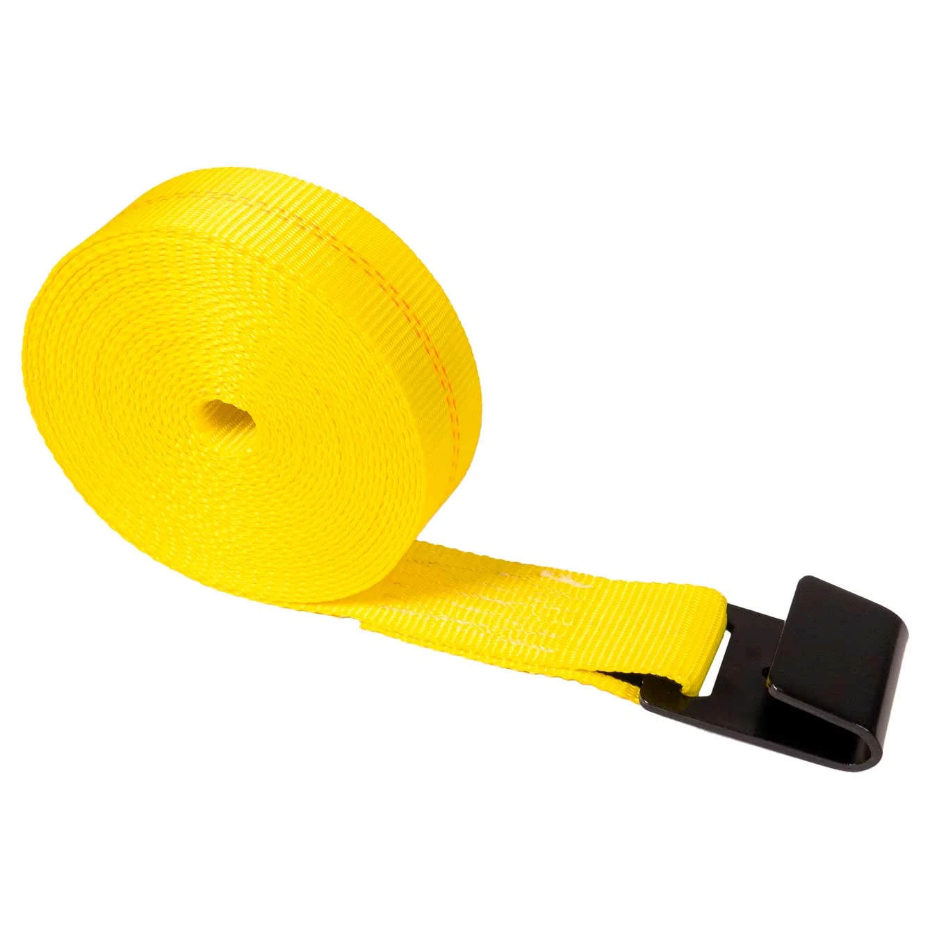 2" x 40' Winch Strap with Flat Hook | Yellow