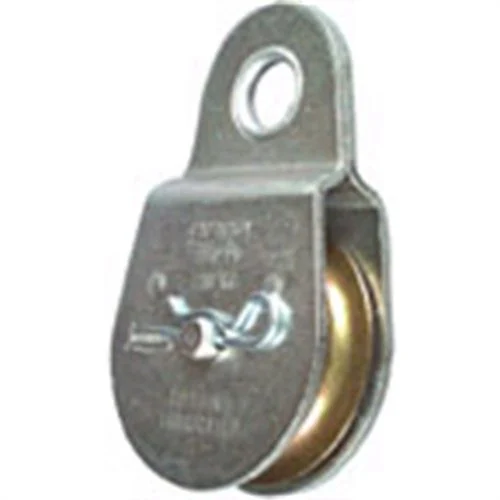 2" Zinc Plated Single Pulley with Fixed Eye