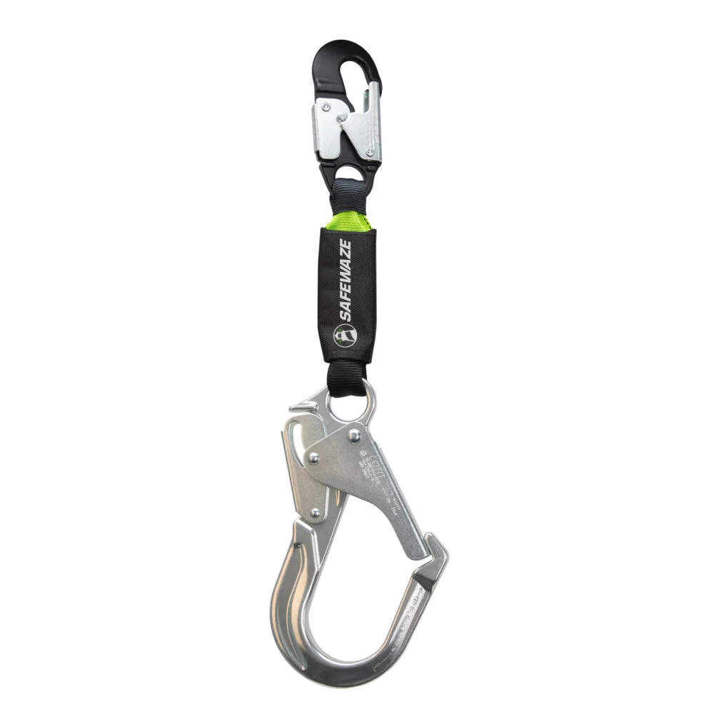 20″ Web Restraint Lanyard: Alu Snap Hook, Alu Rebar Hook