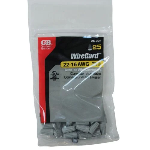 #22-#16 AWG Grey WireGuard Twist-on Wire Connector (25 pack)