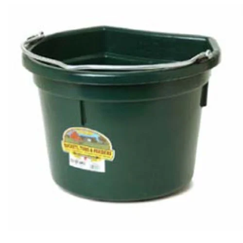 22 Quart Flat Back Green Plastic Bucket