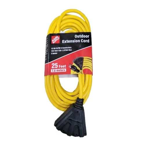 25 ft, Outdoor Extension Cord, with Power Block