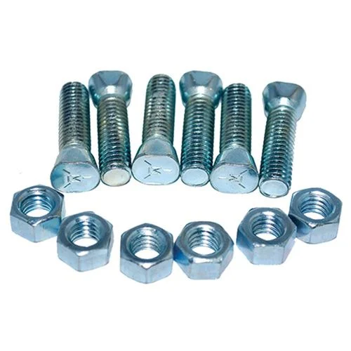 3/8" x 1 1/2" Clipped Head Plow Bolt w/Nut Zinc Plated (6 Per Pack)