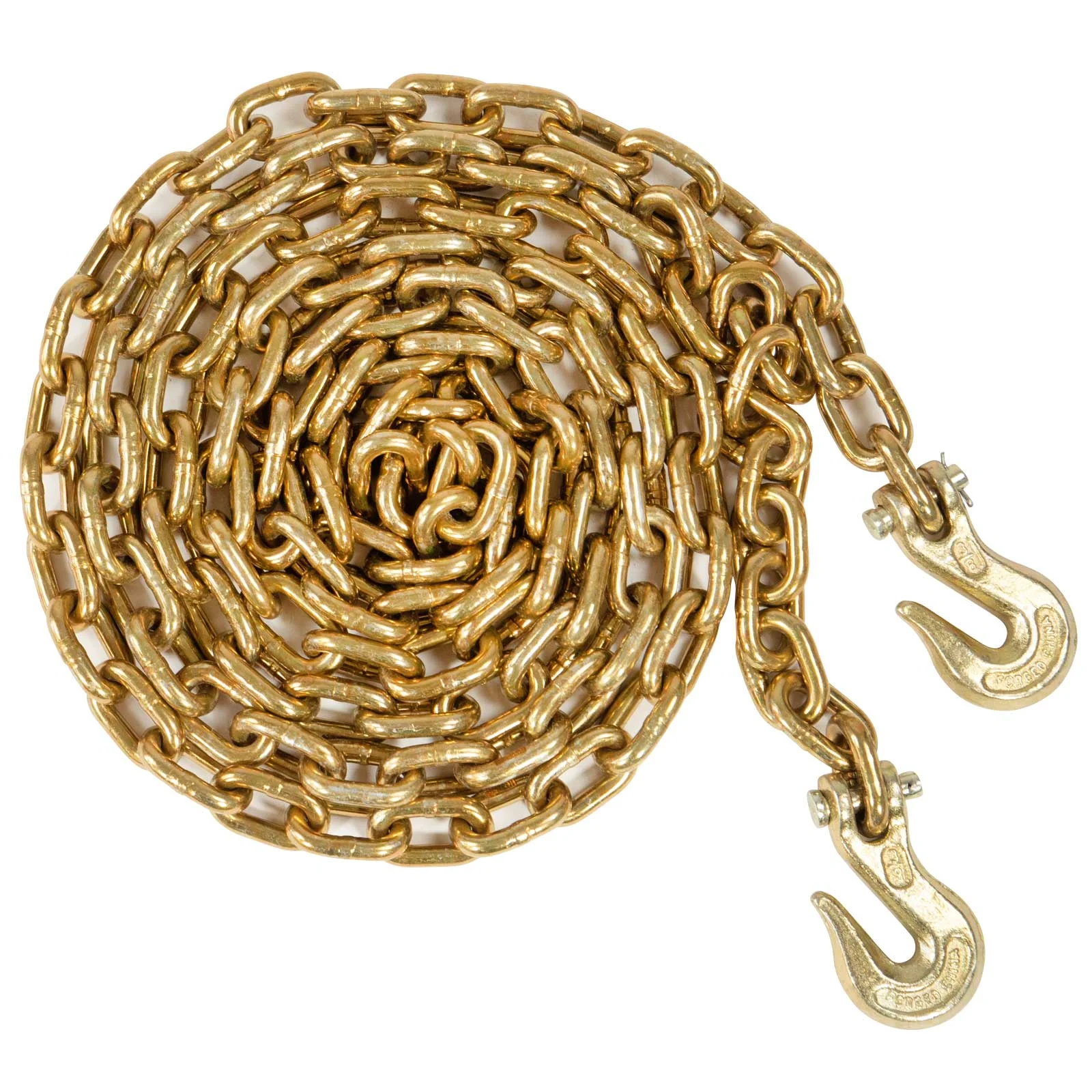 3/8" X 10' Grade 70 Transport Chain with Clevis Grab Hooks