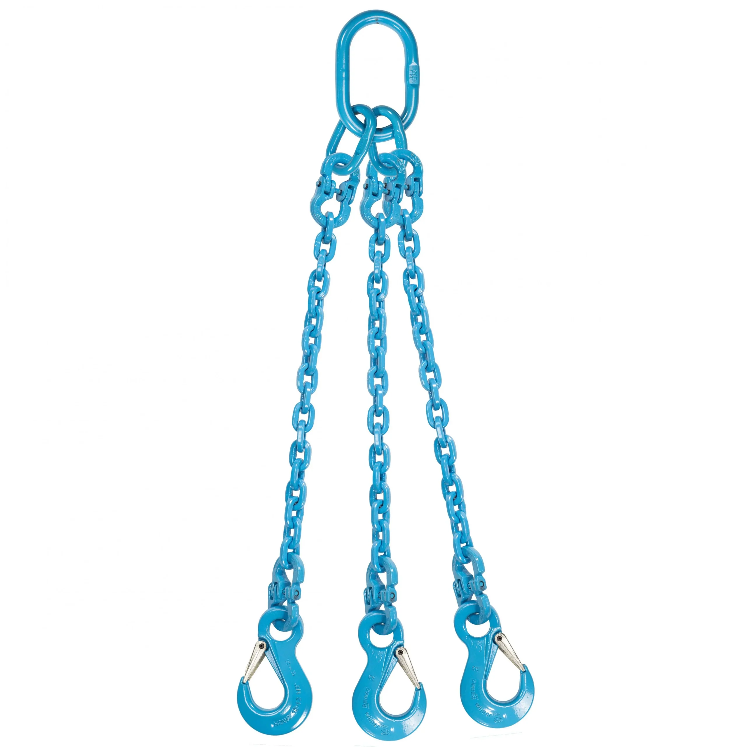 3/8" x 14' Pewag 3 Leg Chain Sling w/ Sling Hooks - Grade 120
