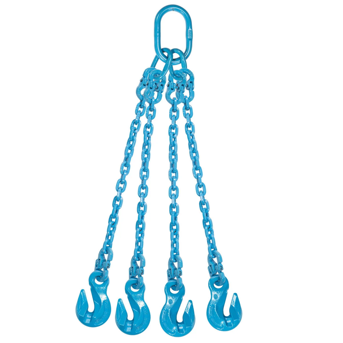 3/8" x 14' Pewag 4 Leg Chain Sling w/ Grab Hooks - Grade 120