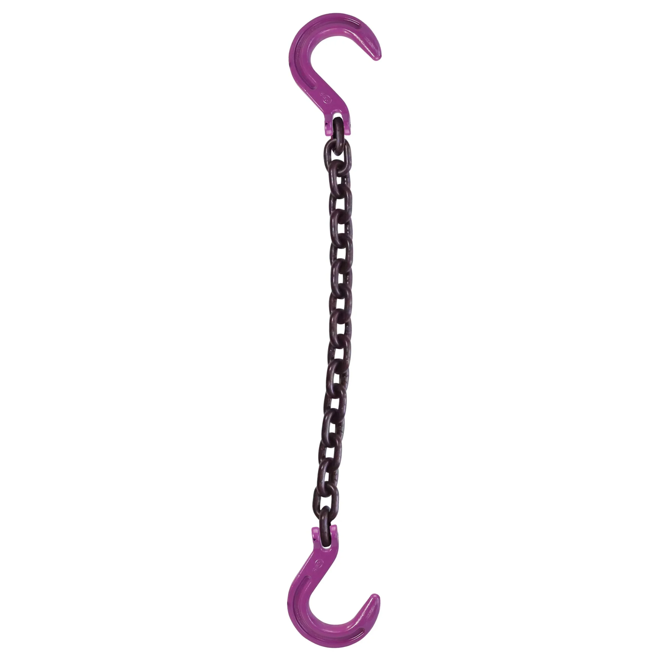 3/8" x 6' Single Leg Chain Sling w/ Foundry & Foundry Hooks - Grade 100
