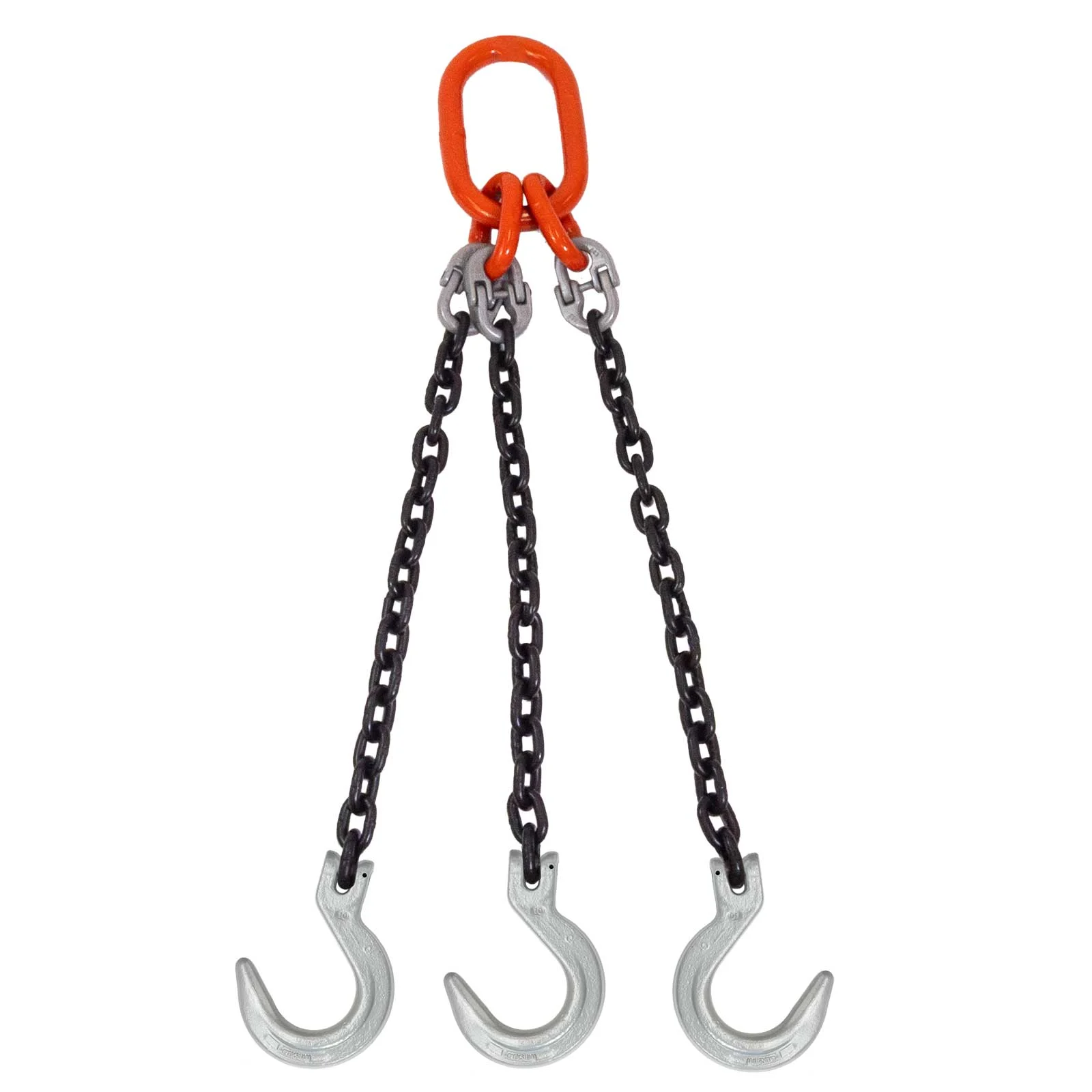 3/8" x 8' Domestic 3 Leg Chain Sling with Crosby Foundry Hooks - Grade 100