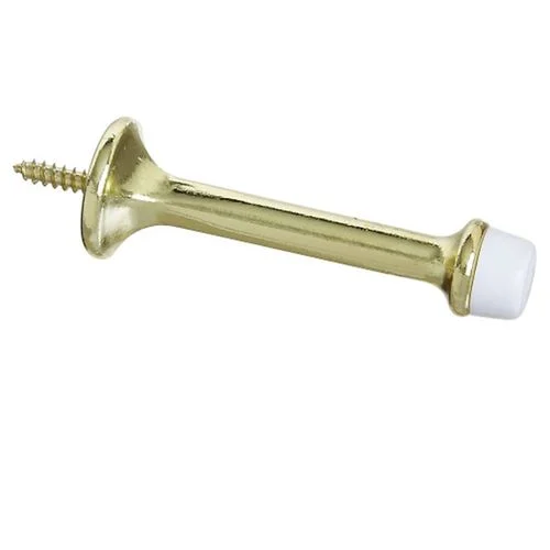 3" Brass Finish Rigid Door Stop (2 pack)