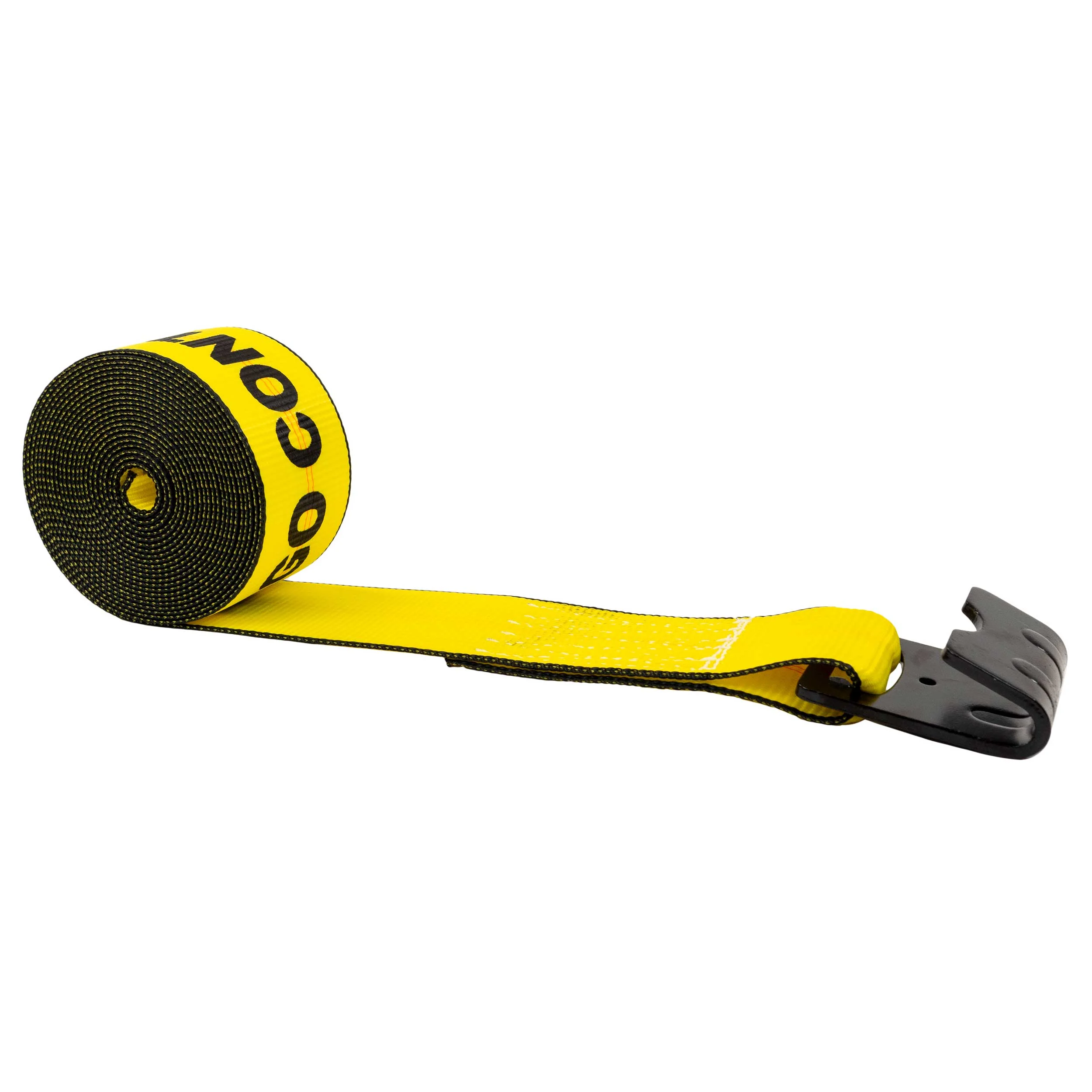 3" X 30' Winch Strap with Flat Hook | Yellow