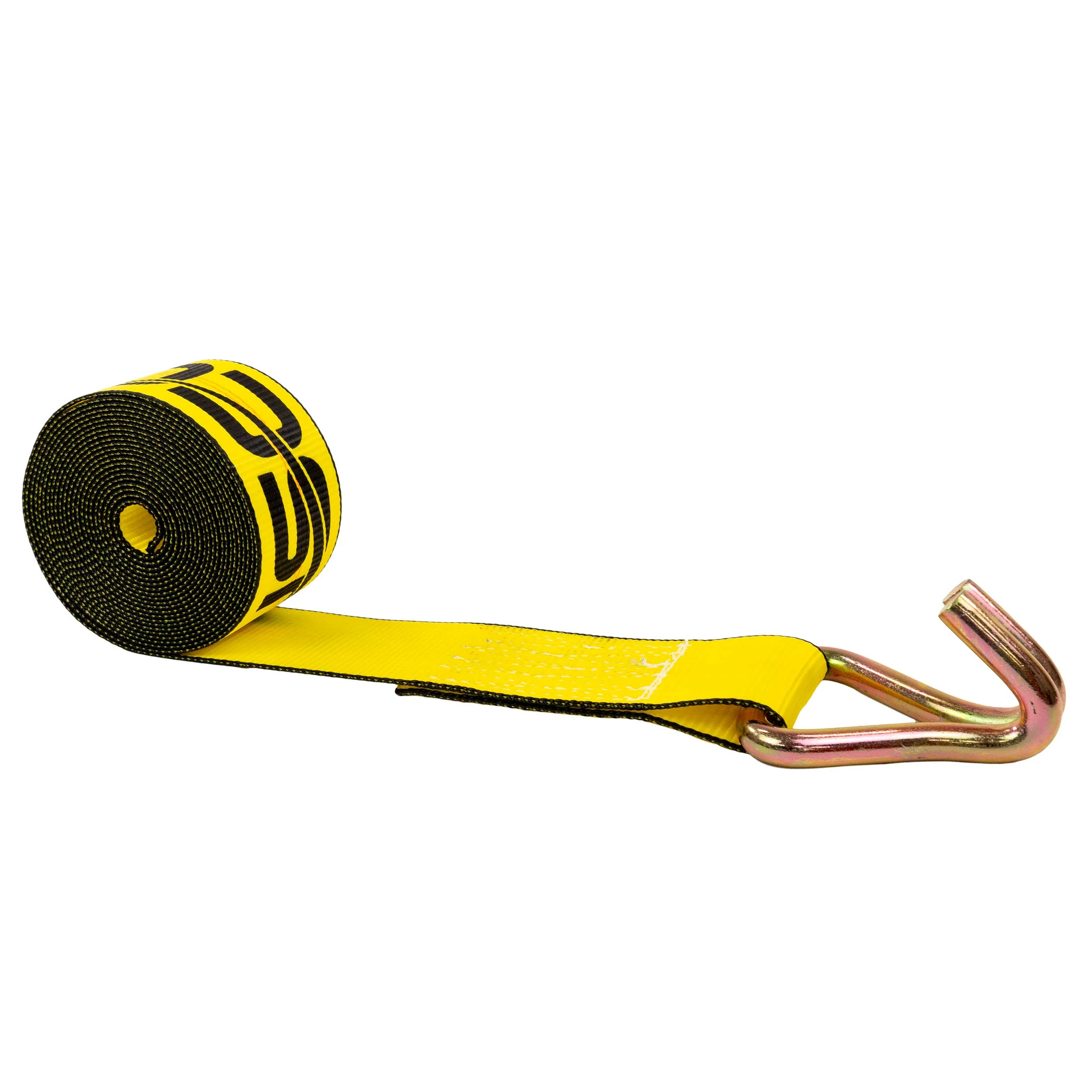 3" X 30' Winch Strap with Wire Hook | Yellow