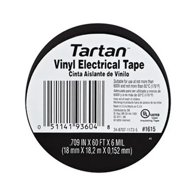 3M 0.709" X 60' X 6 mil Tartan Vinyl Electrical Tape (93604)