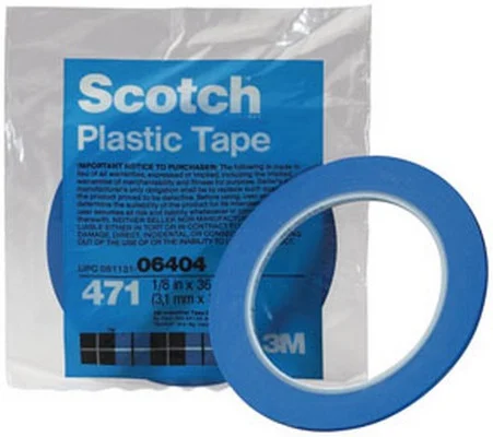 3M 1/2" x 36 Yards Blue Scotch Plastic Tape 471 (6408)