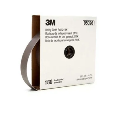 3M 1.5" x 50 Yard 180+Grit Utility Cloth Roll 211K (05026)